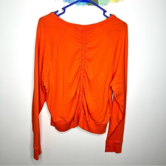 Athleta Orange Comfy Casual Pullover Crewneck Synched Back Sweatshirt Large - Picture 9 of 16